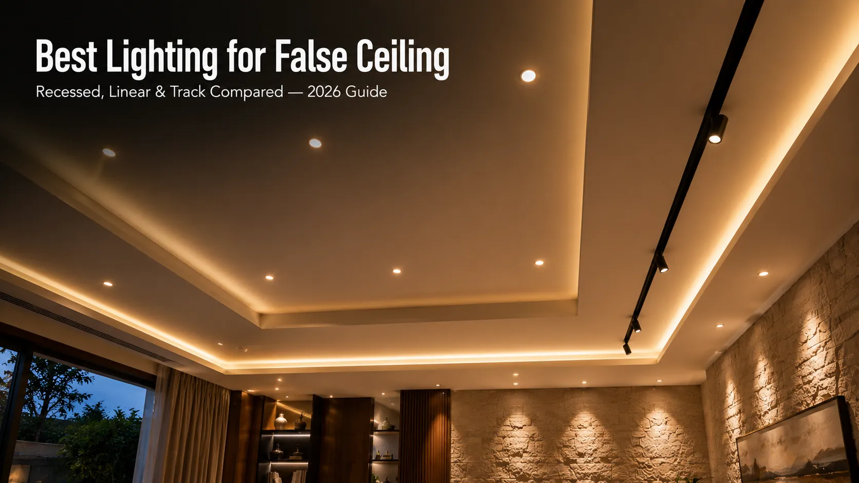 Best lighting for false ceiling — recessed, linear and magnetic track compared