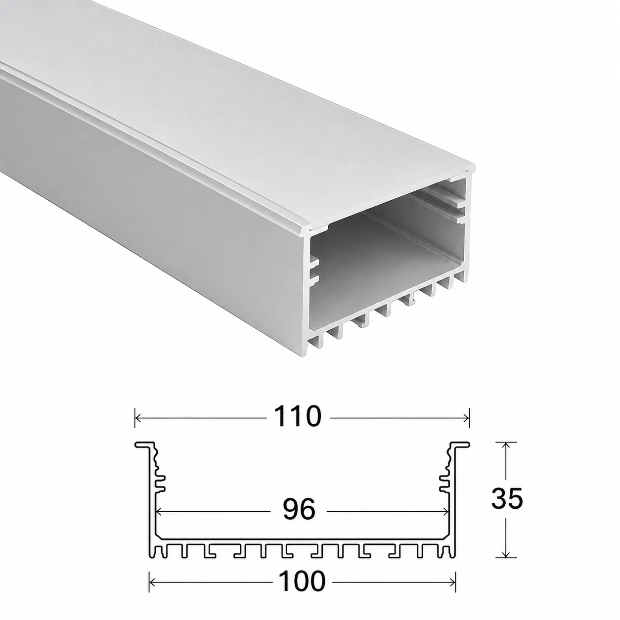 100×35 Conceal Profile — architectural LED linear profile
