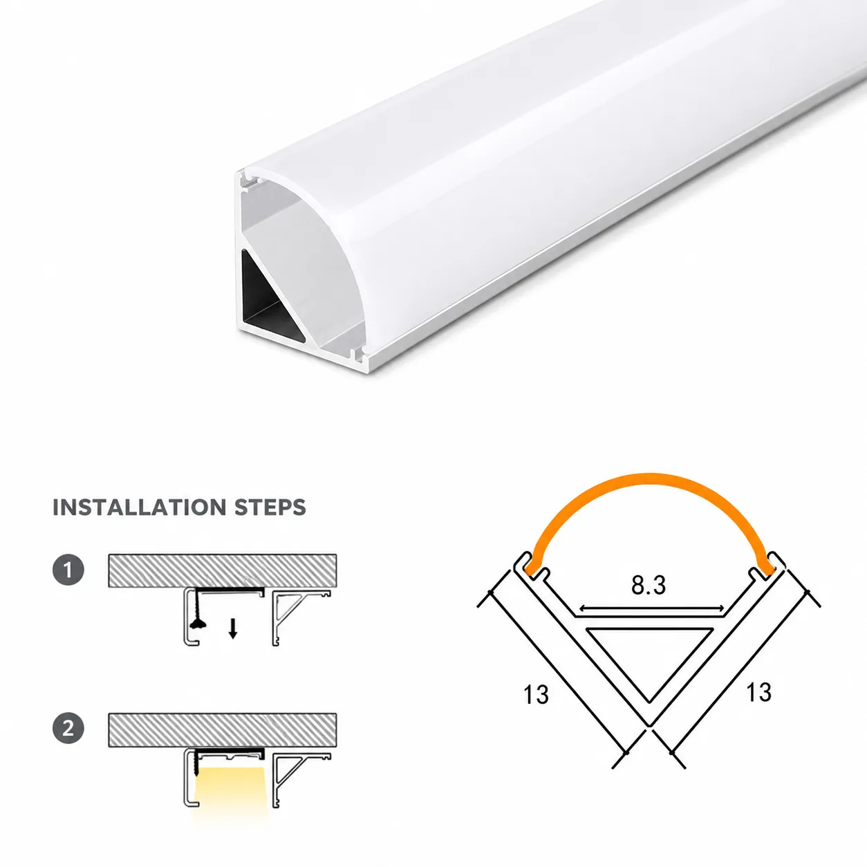 1313 Corner Profile — architectural LED linear profile
