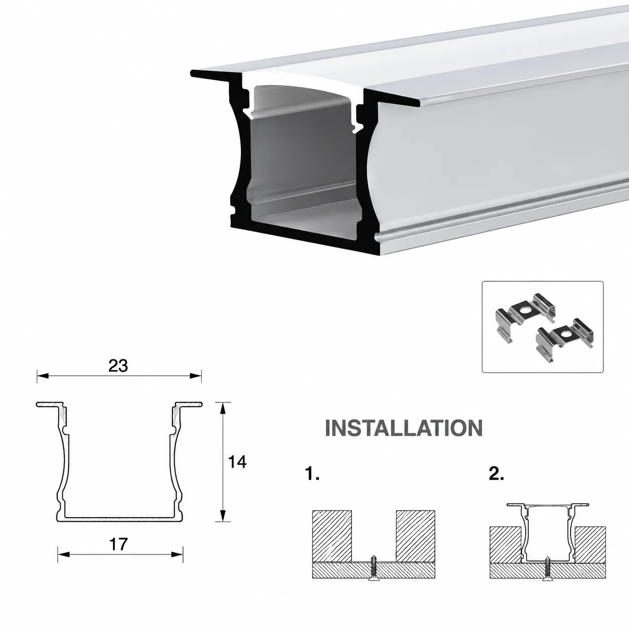 1714 Conceal Profile — architectural LED linear profile