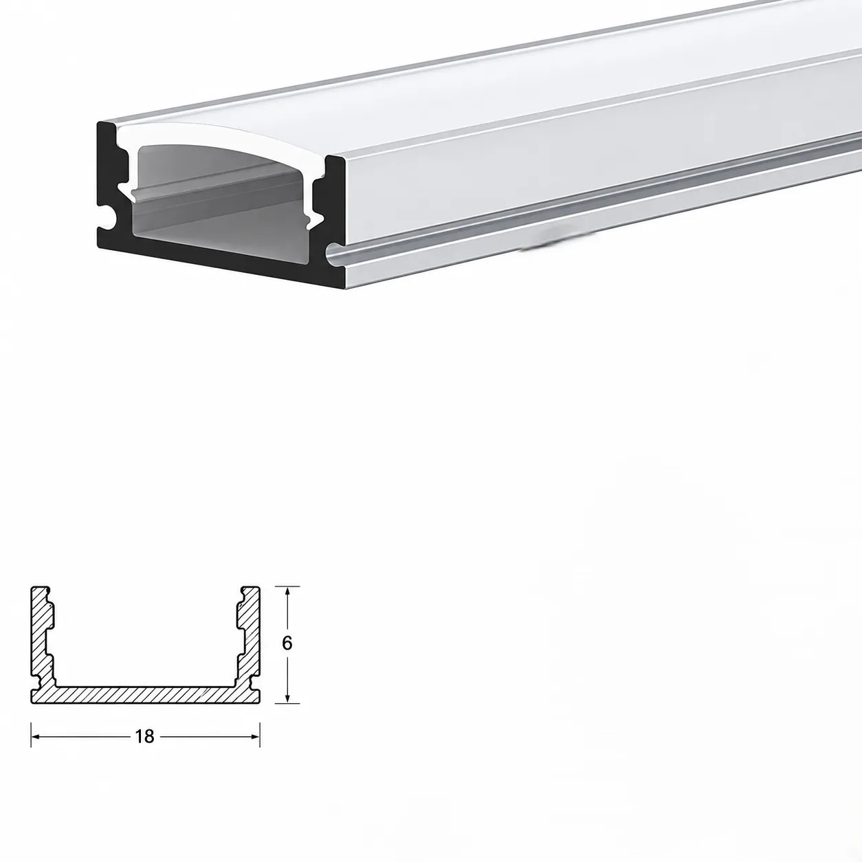 1808 Profile — architectural LED linear profile