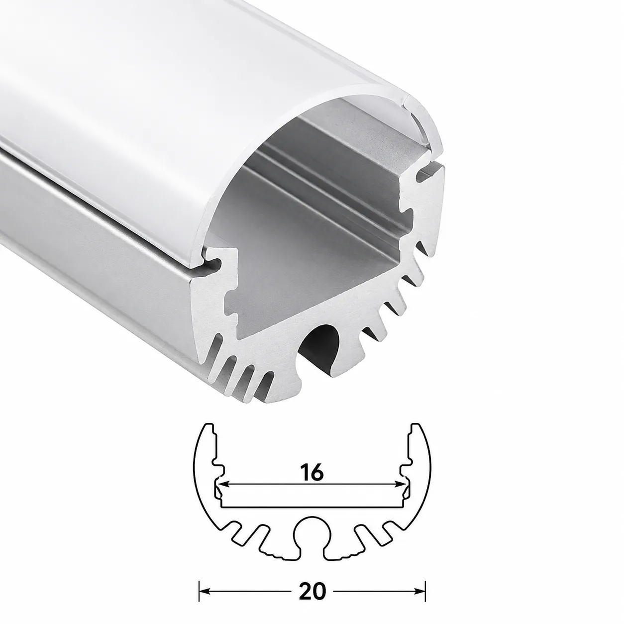 20mm Round Profile — architectural LED linear profile