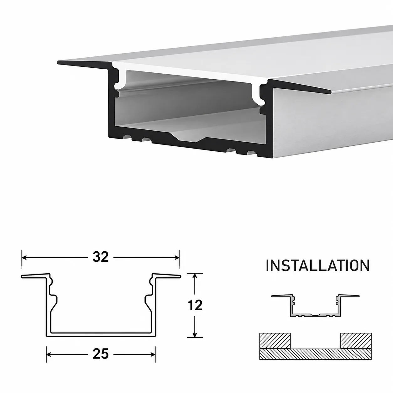 2512 Conceal Profile — architectural LED linear profile