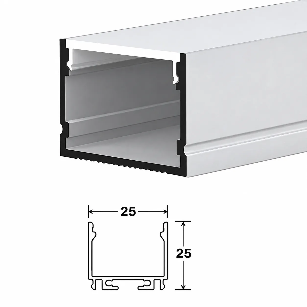 2525 Surface Profile — architectural LED linear profile