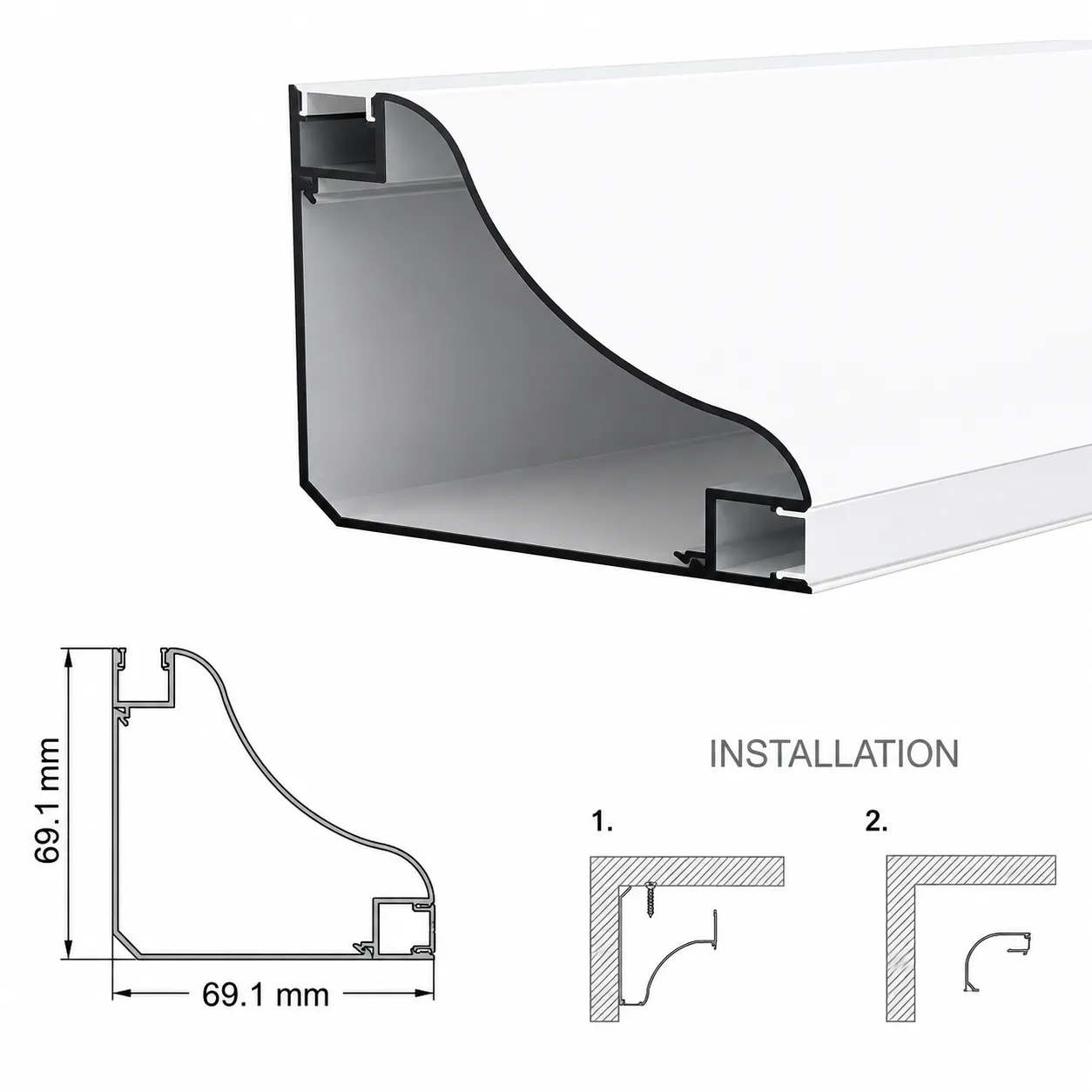 7070 Corner Profile — architectural LED linear profile
