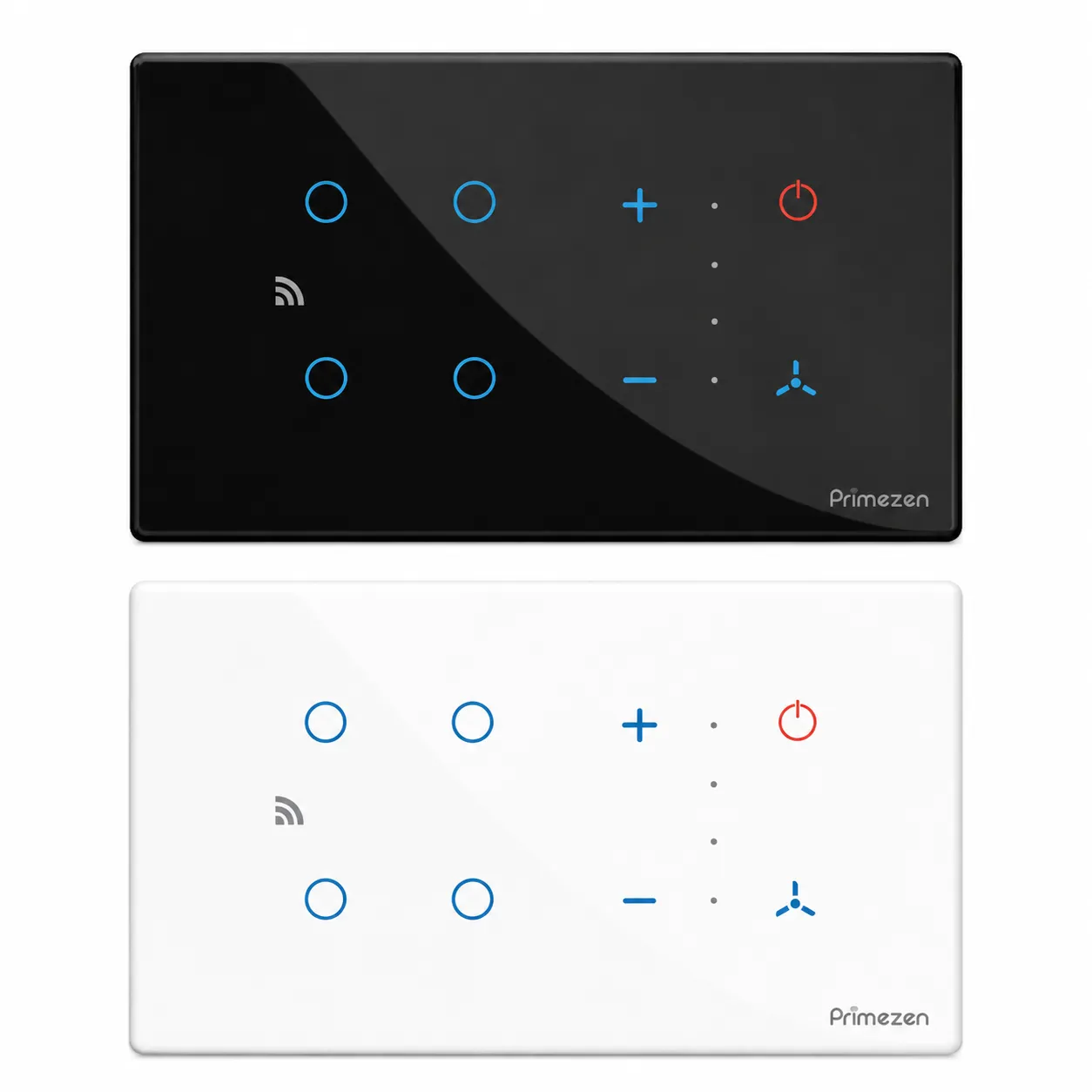 Prime Zen ZEN 403 — 4 Module Touch Panel Switch — Fan + Light