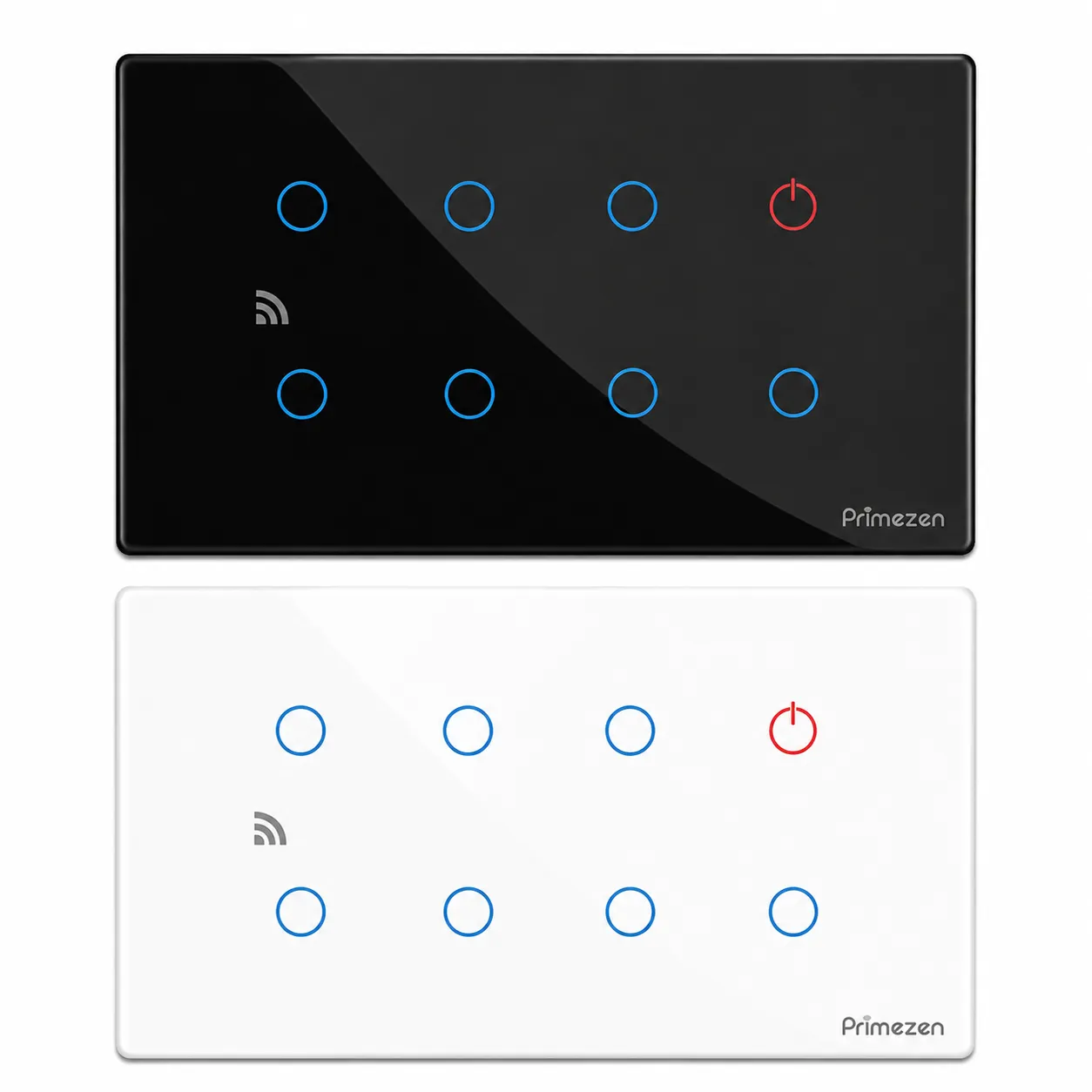 Prime Zen ZEN 407 — 4 Module Touch Panel Switch — Five-Light Configuration