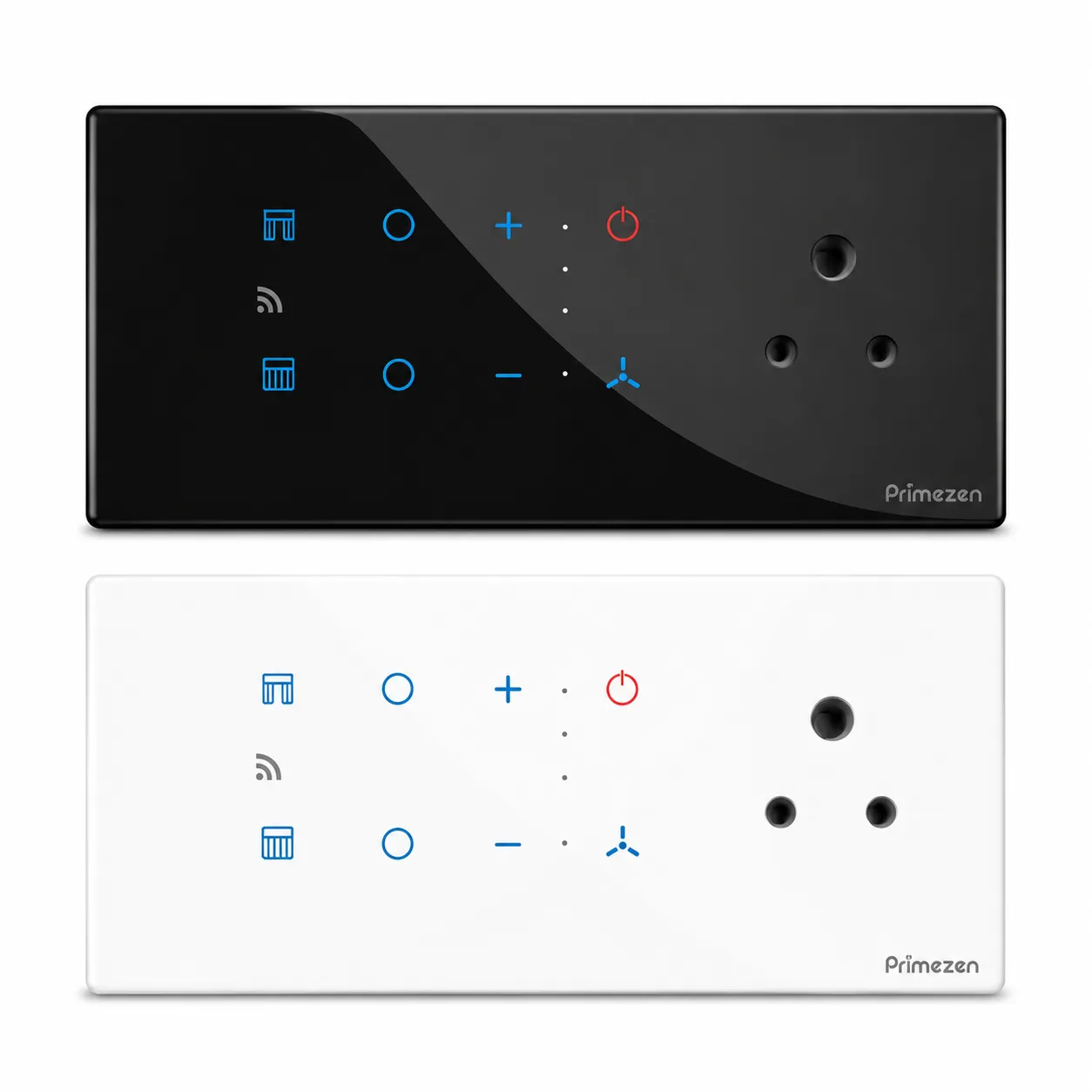 Prime Zen ZEN 603 — 6 Module Touch Panel Switch — Curtain + Fan