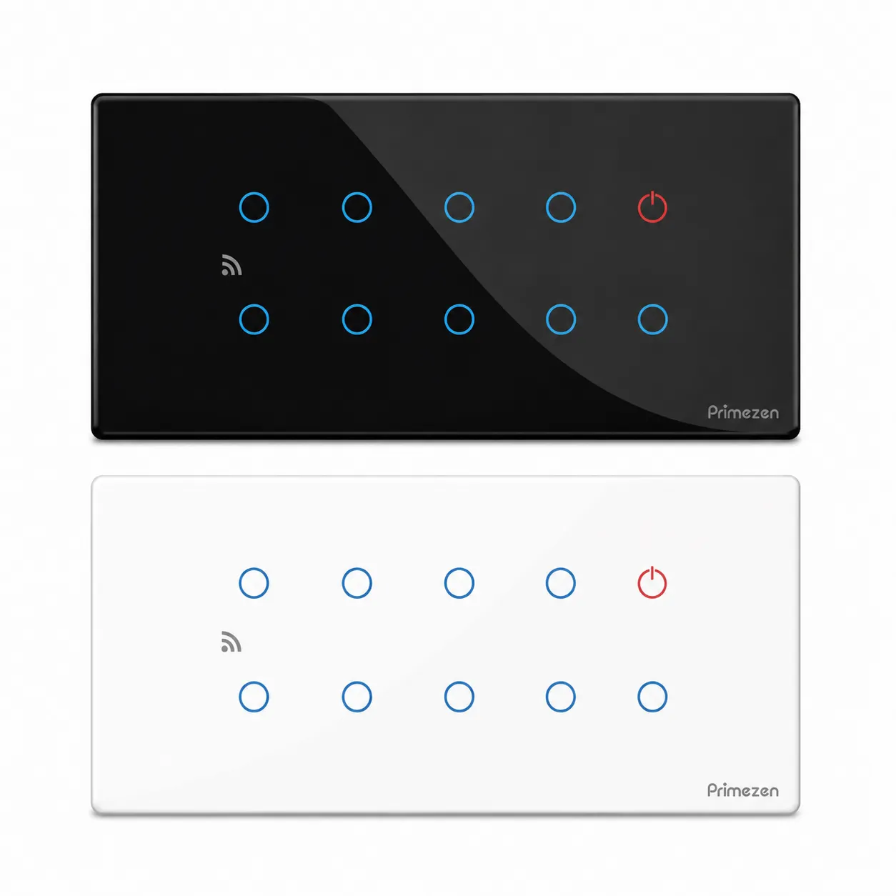 Prime Zen ZEN 610 — 6 Module Touch Panel Switch — Seven-Light Configuration