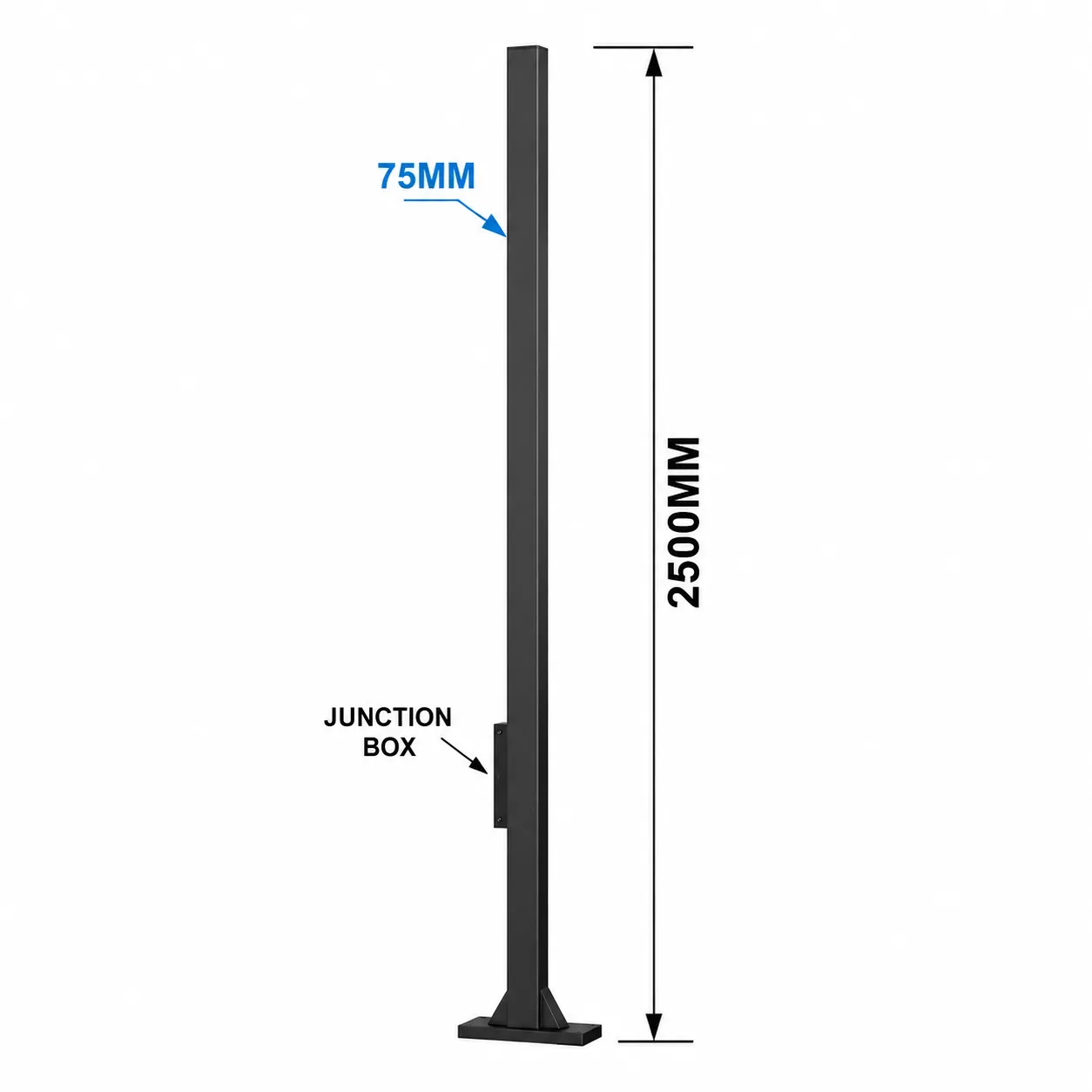 Hybec POLE-2500mm — Bollards & Wall Lights
