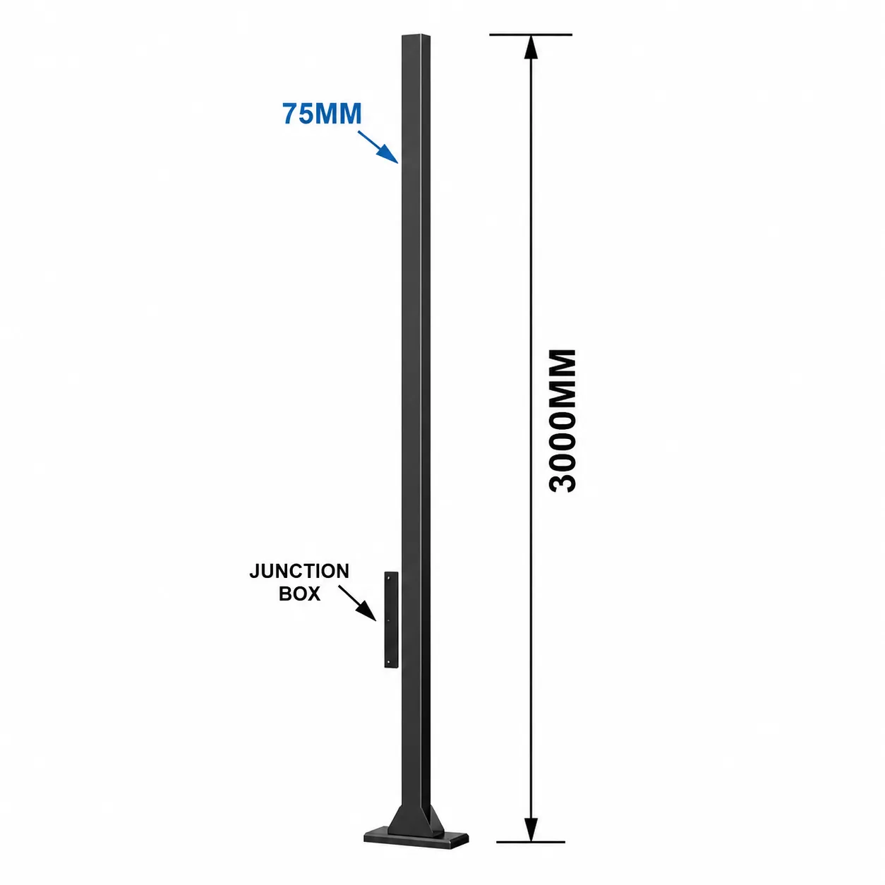 Hybec POLE-3000mm — Bollards & Wall Lights