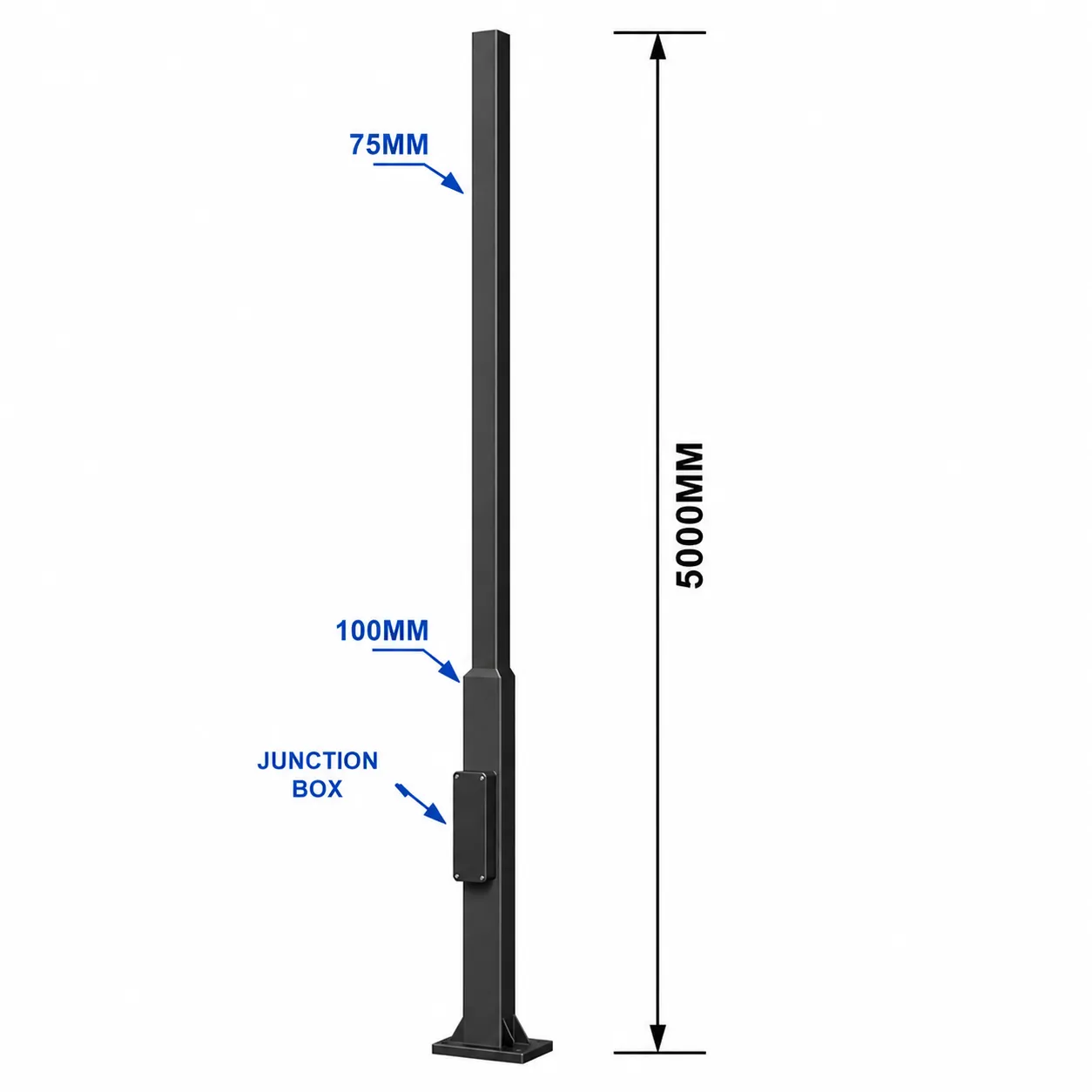 Hybec POLE-5000mm — Bollards & Wall Lights