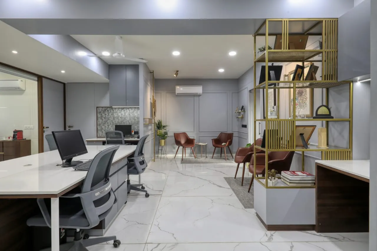 Mera Money corporate office lighting — main reception